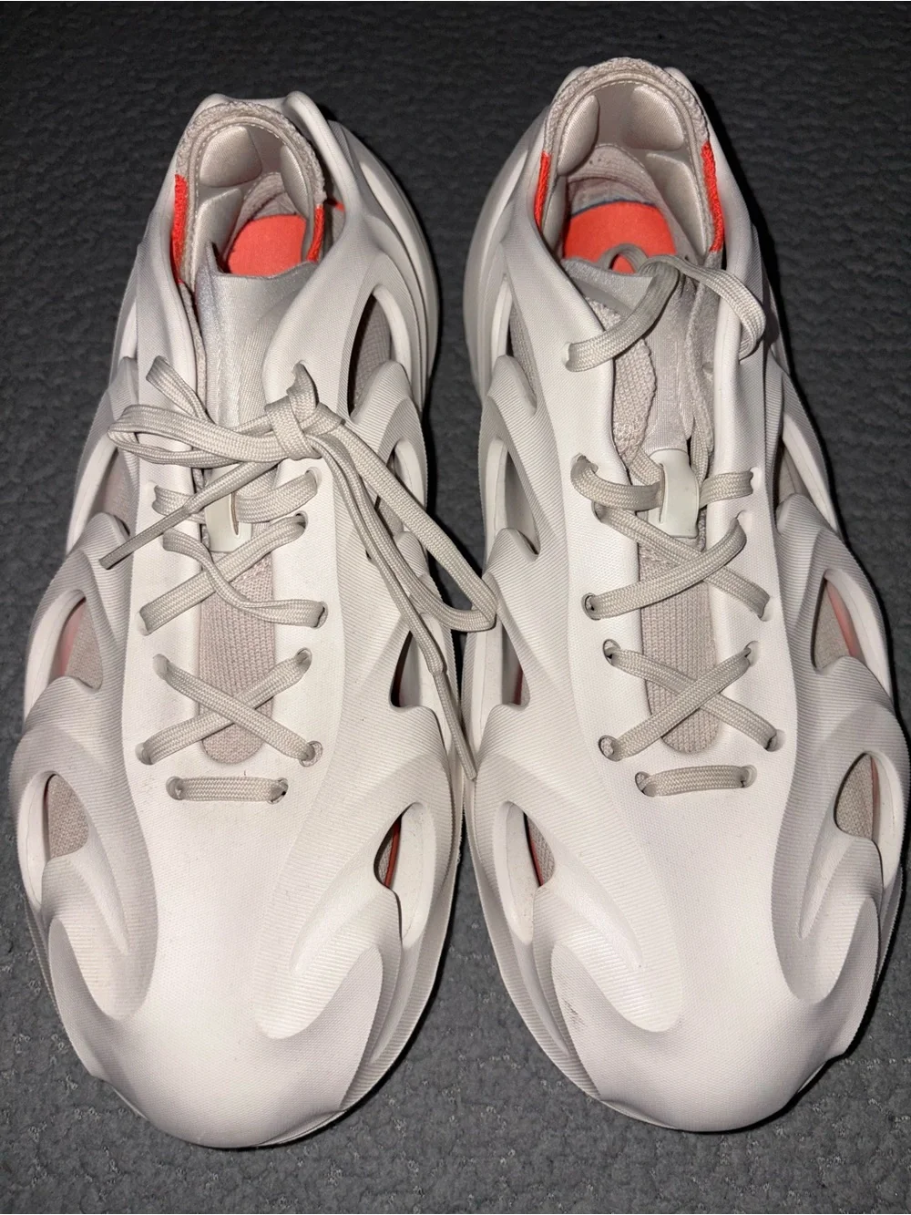 adidas Sculpted Cream/Orange Athletic Sneakers